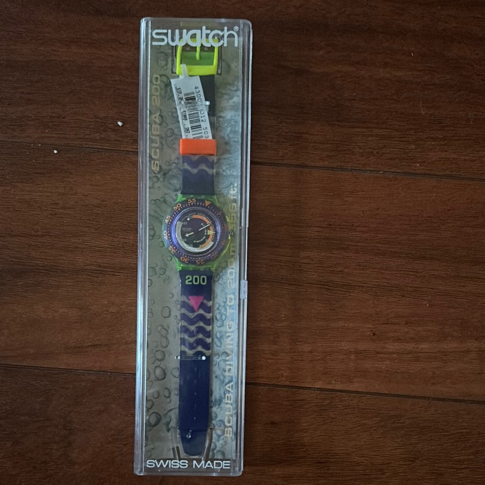 Swatch Scuba 200 with Colorful Chevron Strap